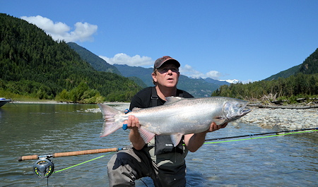 Fly fishing for salmon in BC